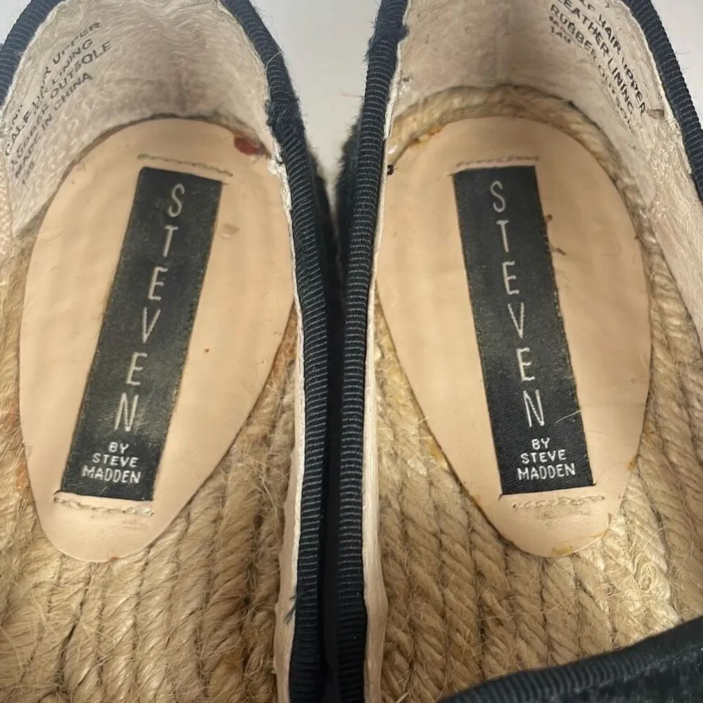 Steve Madden Lanii Hair Calf Espadrille Loafers 7